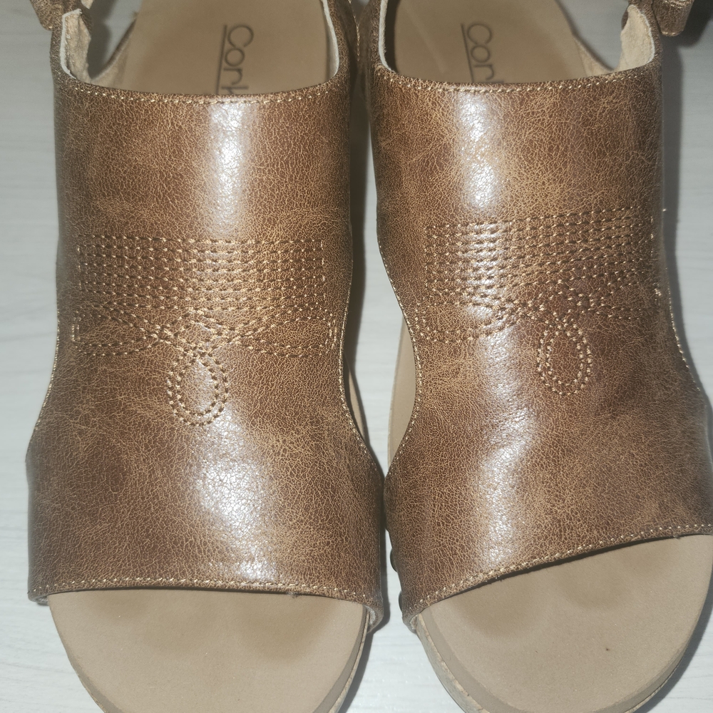 Brown Leather Wedges